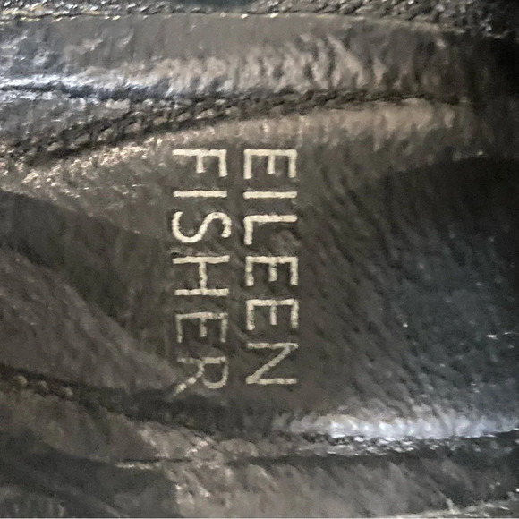 EILEEN  FISHER Sz 8 Tumbled Leather Crisscross Sports Zipper Closure Sandals - Picture 10 of 11